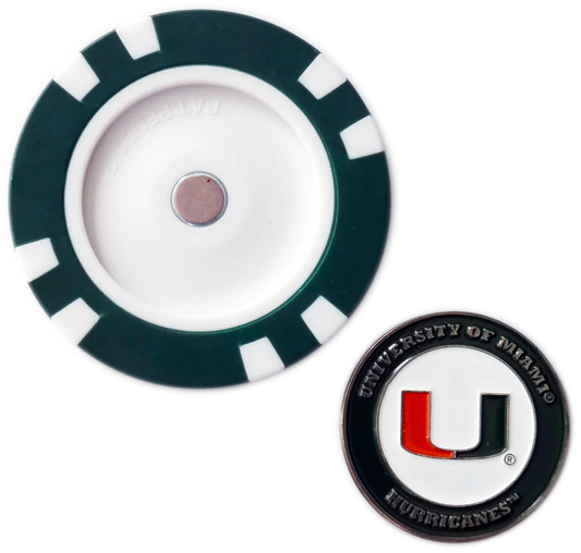 Officially Licensed Miami Hurricanes Poker Chip Ball Marker - GOLF LEAGUE