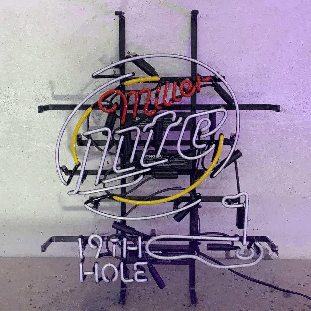 Miller_Lite_19th_Hole_Golf_Glass_Metal_Grid_Backing - GOLF LEAGUE