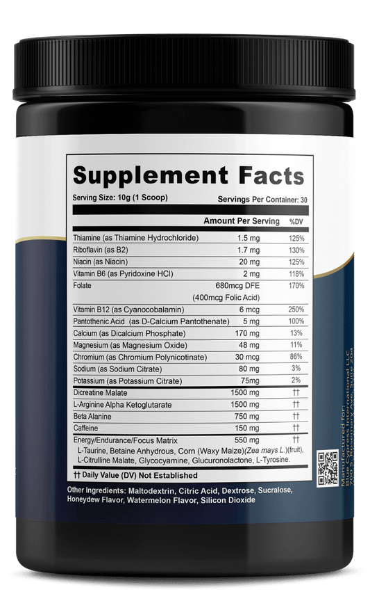 Nitric Oxide Booster Powder Mix – Honeydew/Watermelon Flavor