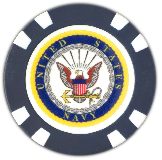 Officially Licensed U.S. Navy Poker Chip Ball Marker - GOLF LEAGUE