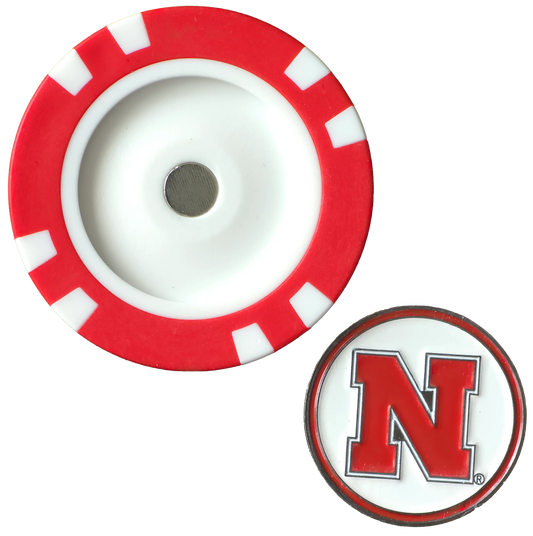 Officially Licensed Nebraska Cornhuskers Poker Chip Ball Marker - GOLF LEAGUE
