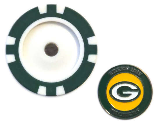 Officially Licensed Green Bay Packers Poker Chip Ball Marker - GOLF LEAGUE