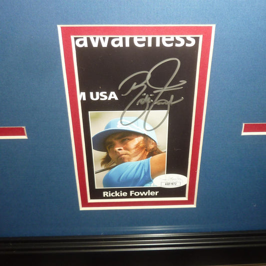 Rickie Fowler Autographed Golf (TPC Trophy) "Signature Series" Frame - JSA