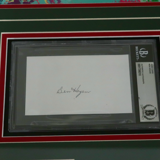 LeRoy Neiman "Golf Champions" Deluxe Framed Print with 6 Signatures - Snead, Hogan, Player, Trevino, Palmer, Nicklaus - Beckett Slab