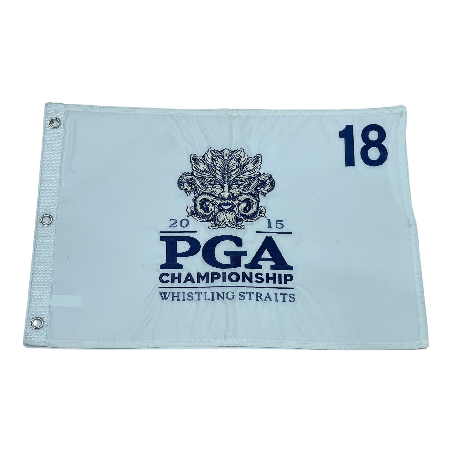 2015 PGA Championship Whistling Straits (White Embroidered) Unsigned Golf Pin Flag - Jason Day Champion