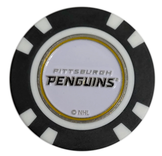 Officially Licensed Pittsburgh Penguins Poker Chip Golf Ball Marker - GOLF LEAGUE