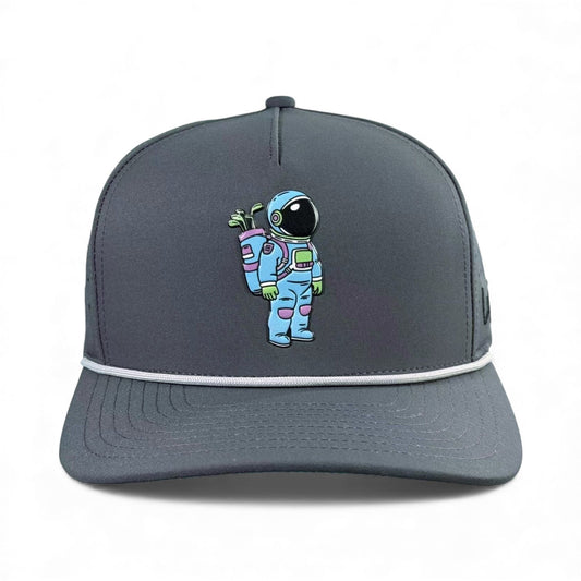 Astronaut Walker Golf Hat | Snapback Cap | Built-in Magnetic Ball Marker Holder + Marker Included | Adjustable Gray