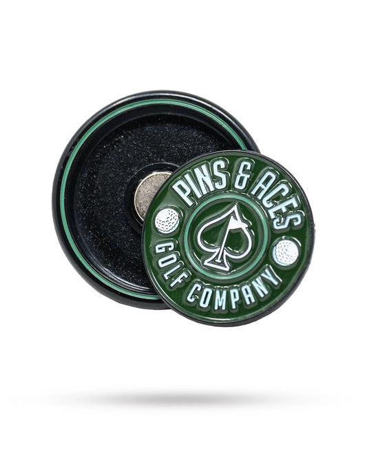 Pop Out Medallion Ball Marker - Green - GOLF LEAGUE