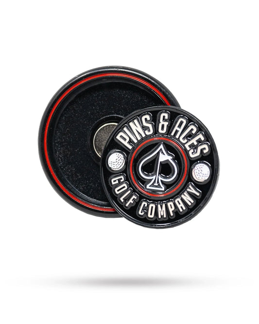 Pop Out Medallion Ball Marker - Black - GOLF LEAGUE