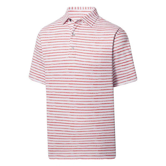 FootJoy Men's Chalk Line Print Stretch Pique Self Collar Polo