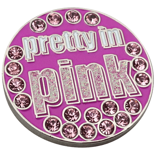 Pretty In Pink Crystal Ball Marker & Hat Clip by ReadyGOLF