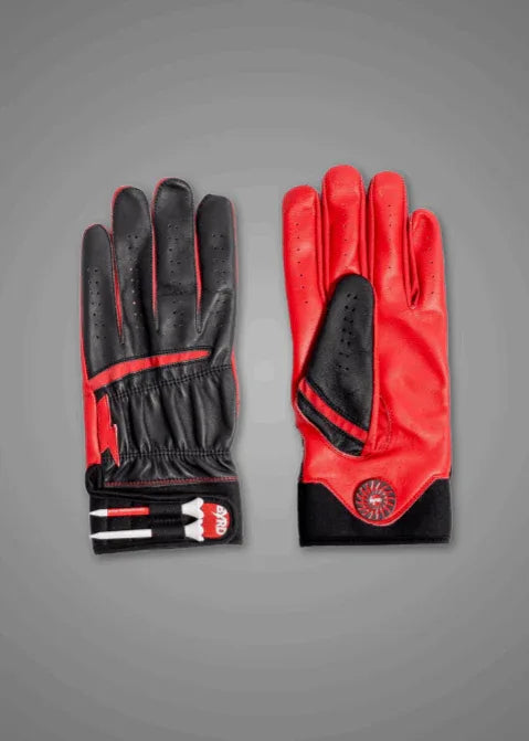 THE BYRD GOLF GLOVE - Black/Red - GOLF LEAGUE