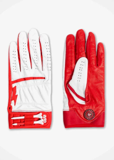 THE BYRD GOLF GLOVE - White/Red - GOLF LEAGUE