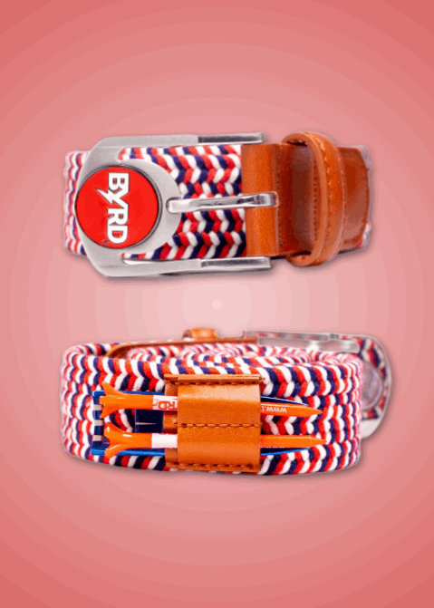 THE BRAIDED BYRD GOLF BELT - Red/White/Blue: Award Winning Belt