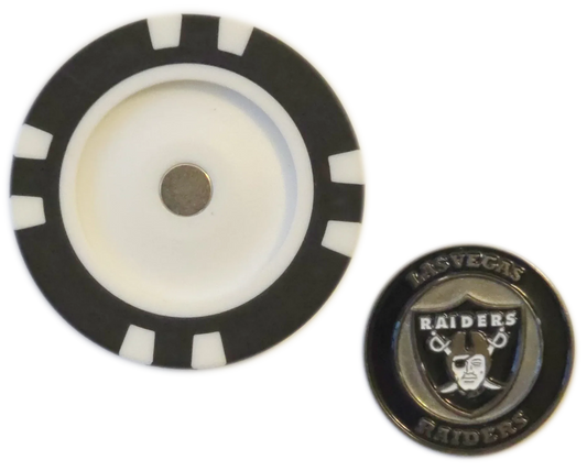 Officially Licensed Las Vegas Raiders Poker Chip Ball Marker - GOLF LEAGUE