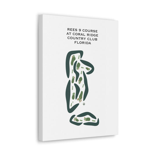 Rees 9 Course at Coral Ridge Country Club, Florida - Printed Golf Courses