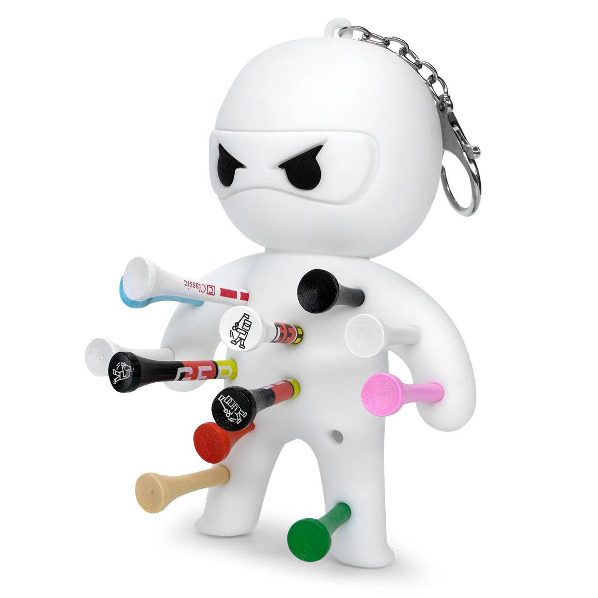 Ninja Portable Golf Ball Tees Holder Keychain - Golf Accessory for Club Bag