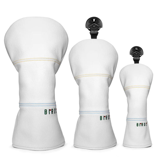 Golf Headcovers Simple Fashion Design Birdie Golf Driver Head Cover Embroidery Driver Fairway Wood Hybrid with Number Tags Bla