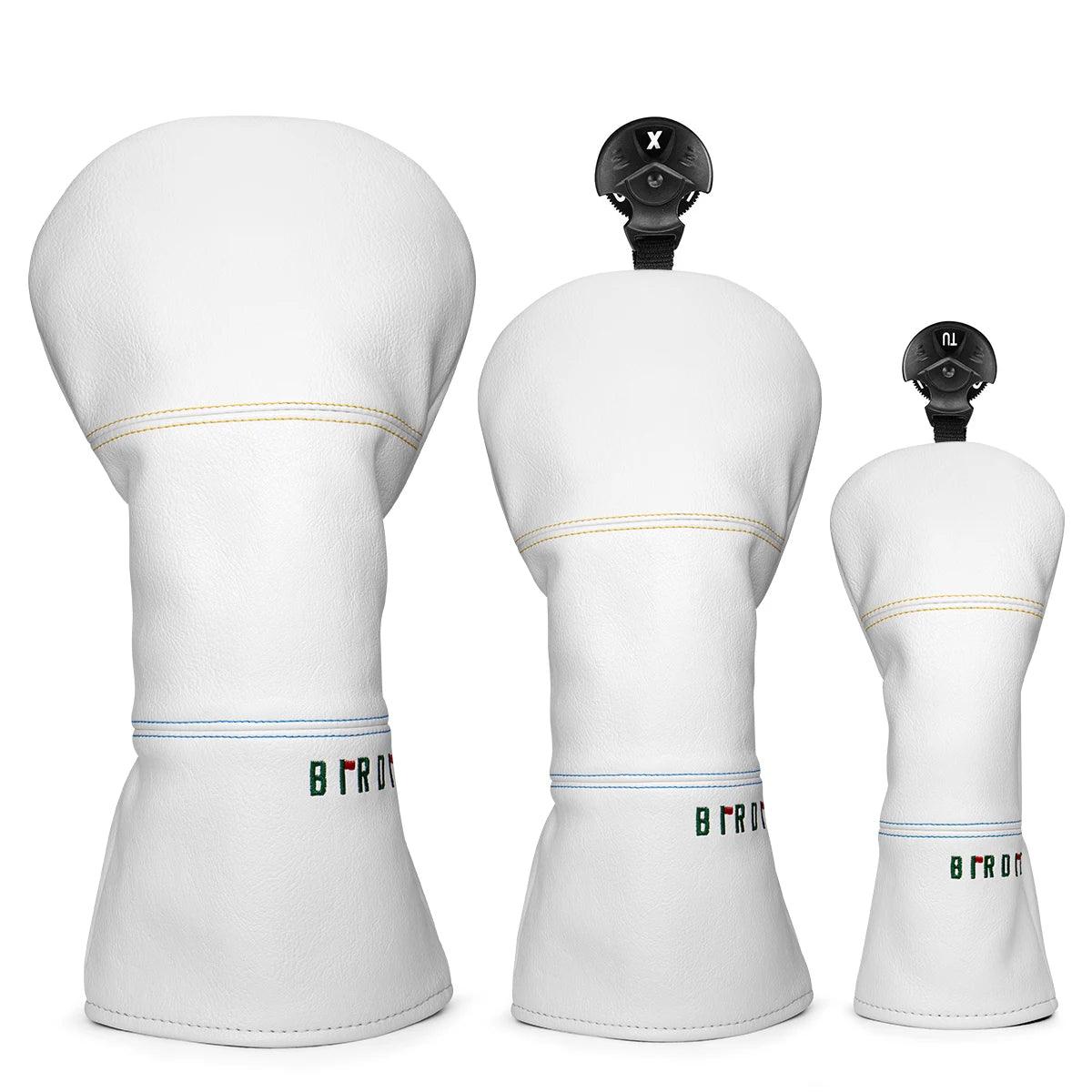 Golf Headcovers Simple Fashion Design Birdie Golf Driver Head Cover Embroidery Driver Fairway Wood Hybrid with Number Tags Bla