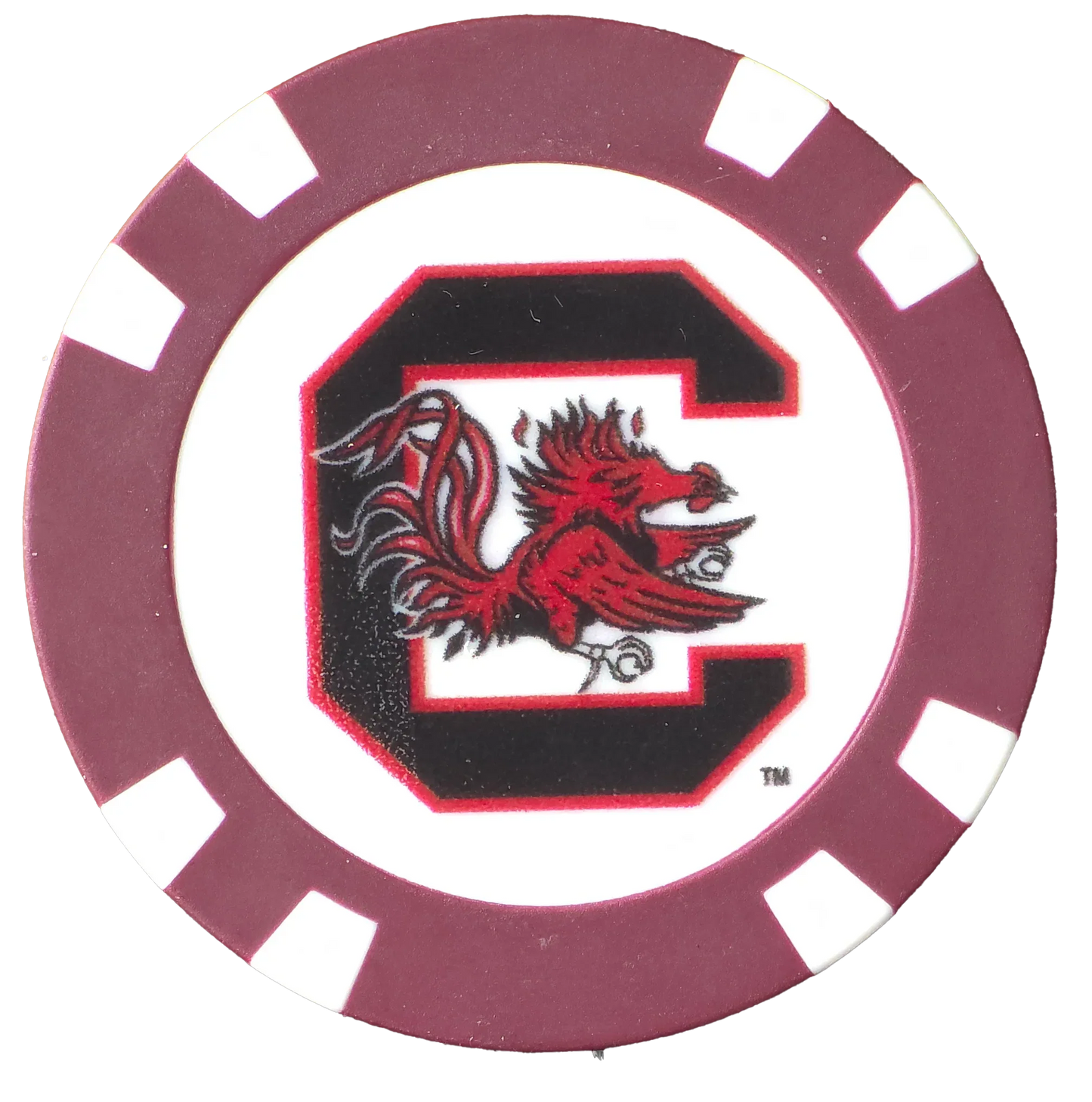 Officially Licensed South Carolina Gamecocks Poker Chip Ball Marker - GOLF LEAGUE
