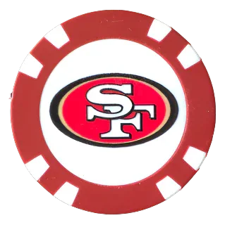 Officially Licensed San Francisco 49ers Poker Chip Ball Marker - GOLF LEAGUE