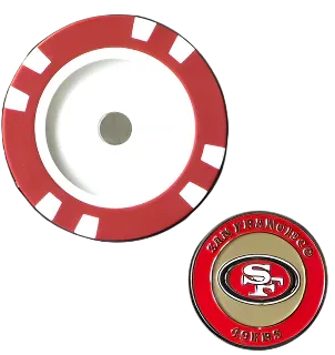 Officially Licensed San Francisco 49ers Poker Chip Ball Marker - GOLF LEAGUE