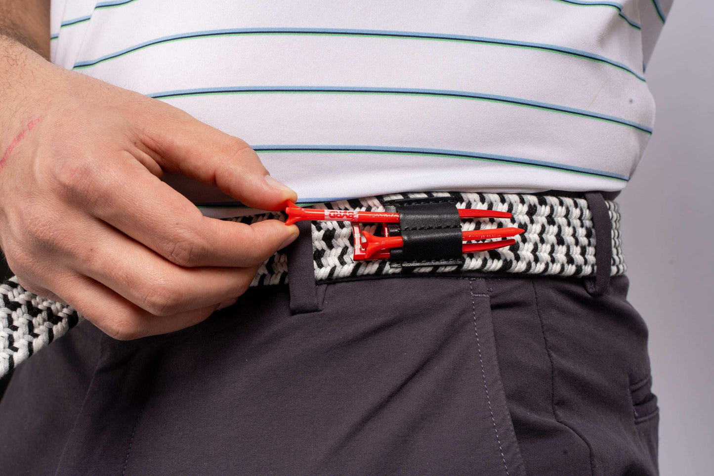 THE BRAIDED BYRD GOLF BELT - Black/Grey: Best Golf Belt - GOLF LEAGUE