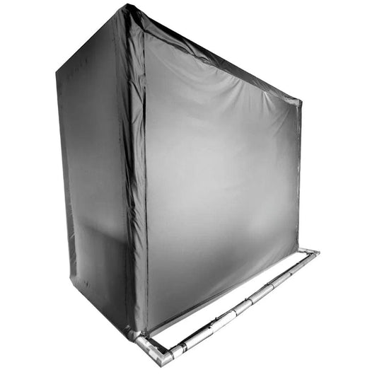 Screen-backing-on-commercial-enclosure - GOLF LEAGUE