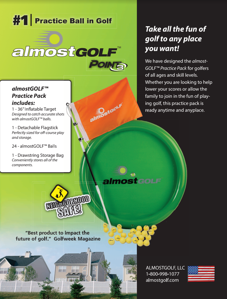 almostGOLF Practice Pack – Complete Backyard Golf Practice Kit for Golfers of Every Skill Level