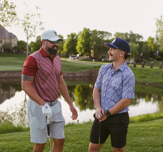 Navy Floral Performance Polo - GOLF LEAGUE