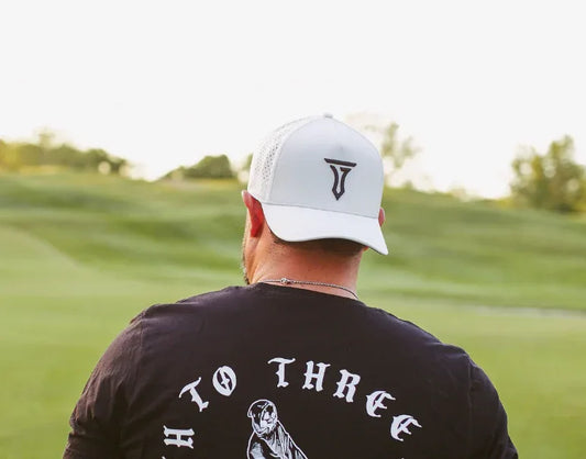 Iconic T 5 Panel Snapback Hat - White - GOLF LEAGUE