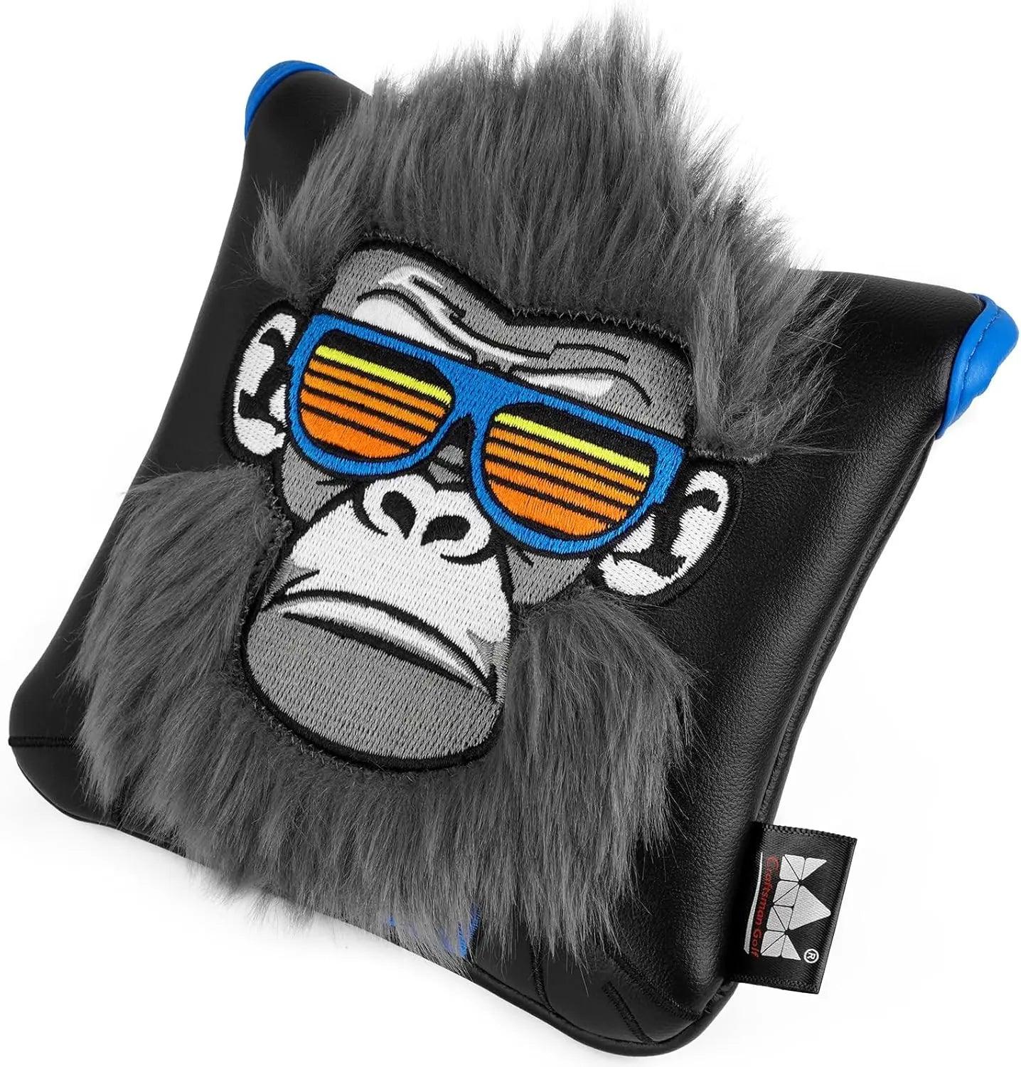Golf Club Head Cover 460CC Driver Fairway Wood Hybrid/UT Headcover Blade Mallet Putter Cover Gorilla with Suits Gift for Men
