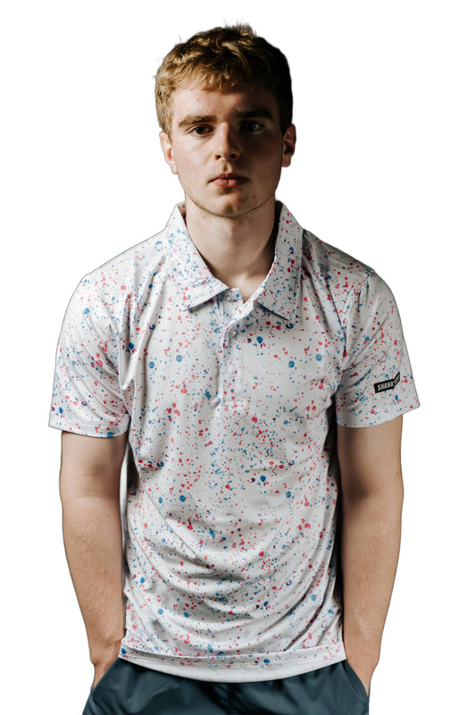 Paint Splatter Polo White