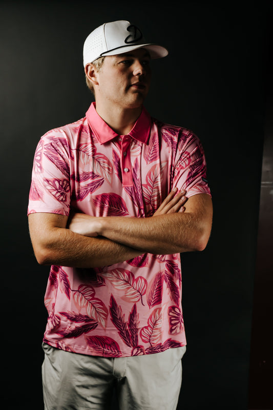 Pink Floral Polo