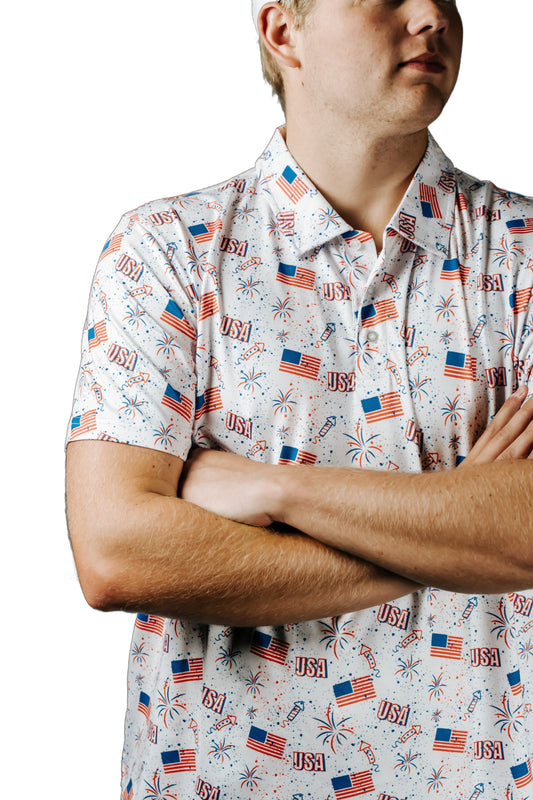 Firework Splatter Polo