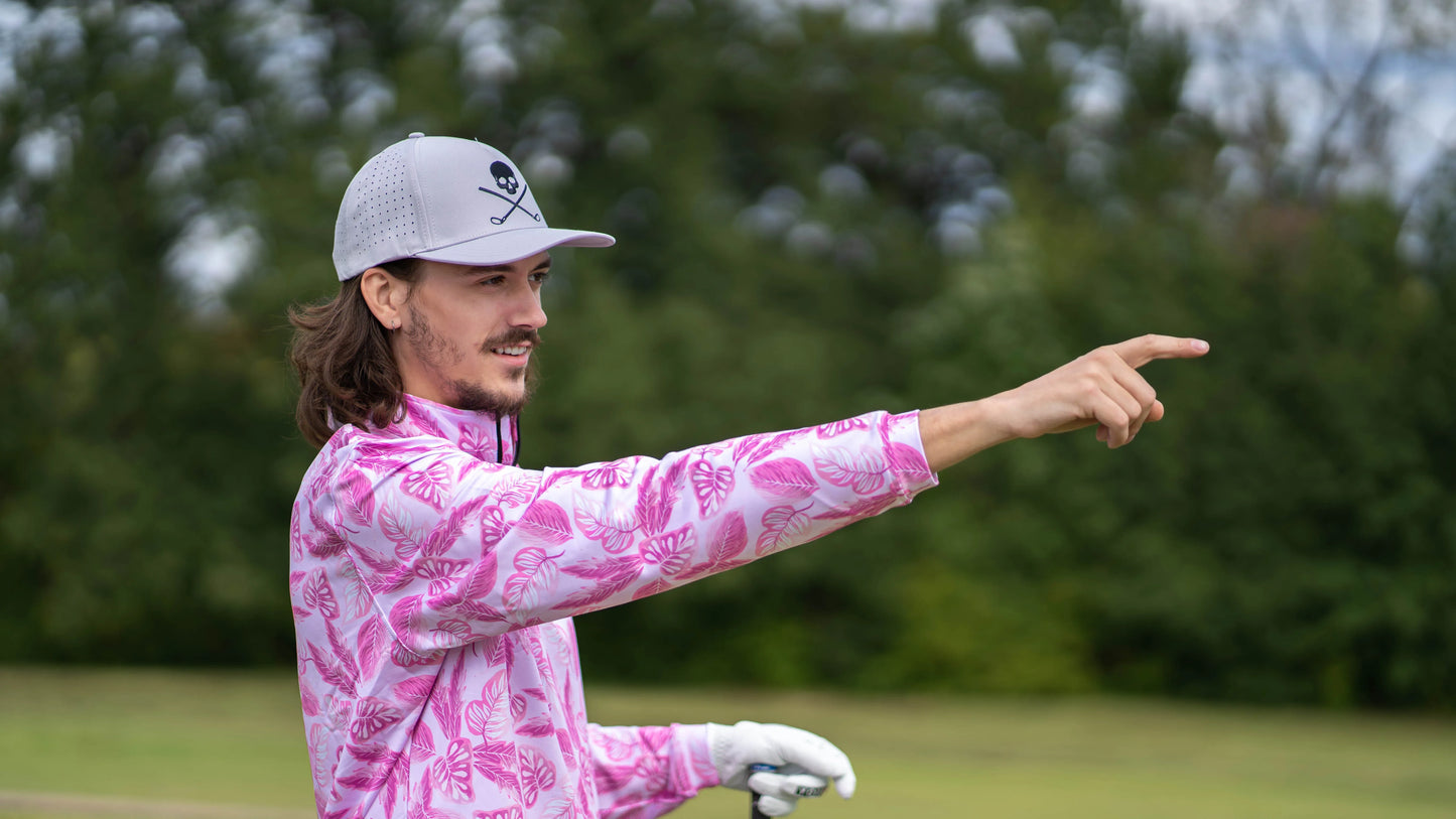 Skull and Crossbones Gray Golf Hat - GOLF LEAGUE