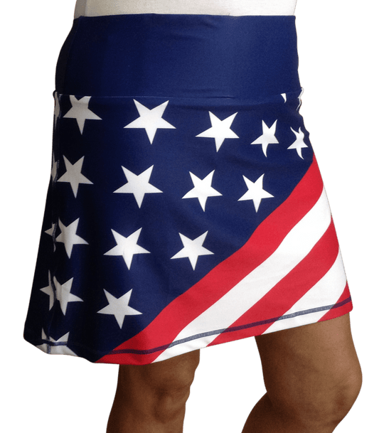 USA Flag Ladies Active SKORT by ReadyGOLF