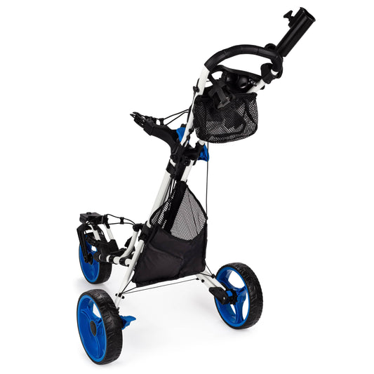Founders Club Swerve 3 Wheel Golf Cart - White/Blue - GOLF LEAGUE