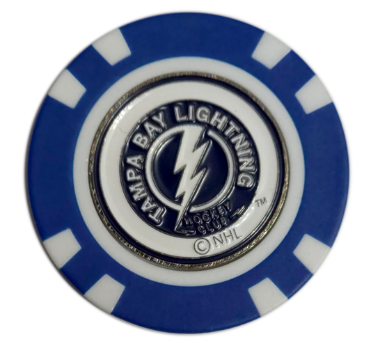 Officially Licensed Tampa Bay Lightning Poker Chip Golf Ball Marker - GOLF LEAGUE