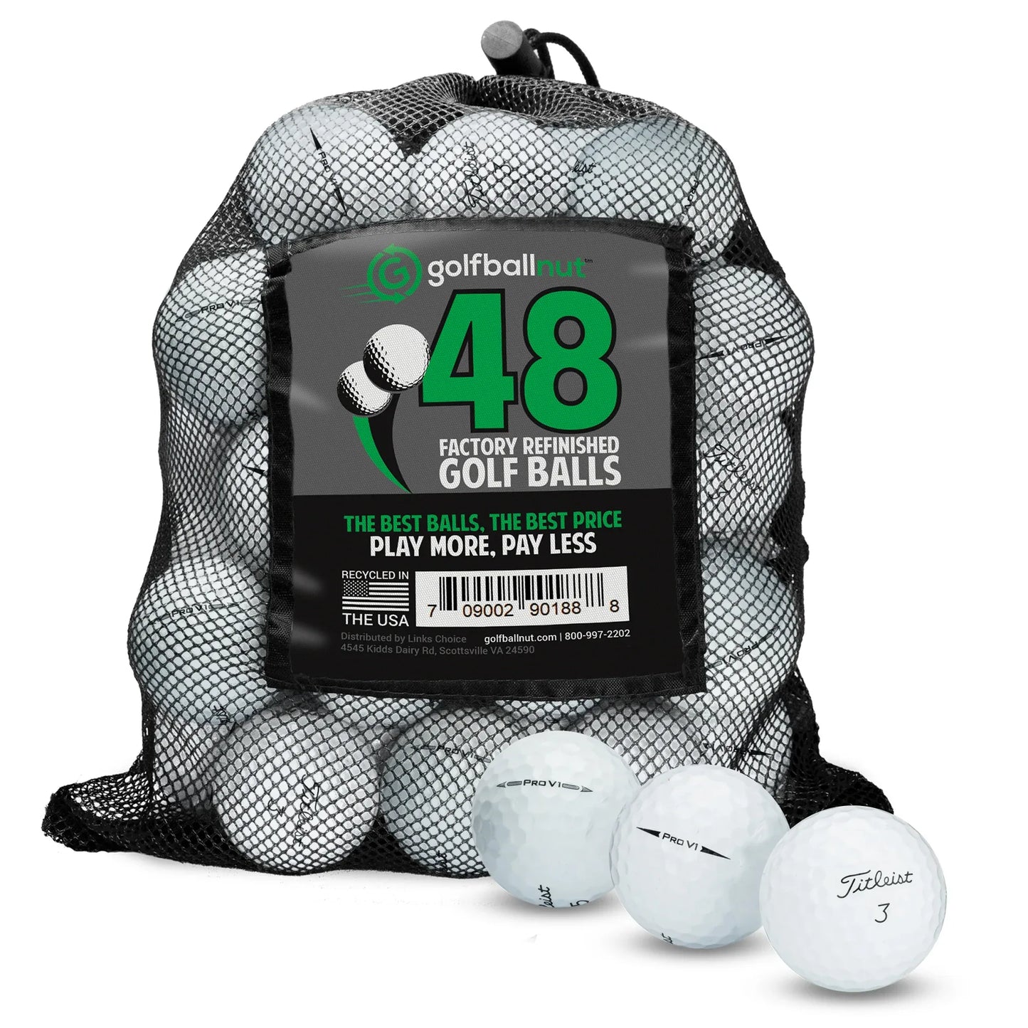 Factory Refinished Titleist Pro V1 Golf Balls - Bulk Mesh Bags - GOLF LEAGUE