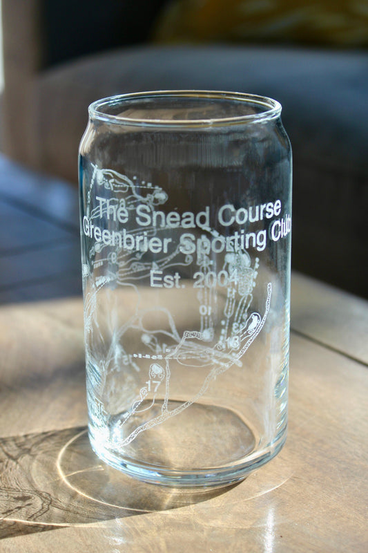 The Snead Course - Greenbrier Sporting Club - Laser Engraved Golf Course Map Glasses