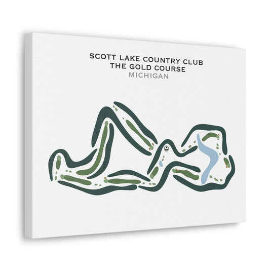 The Gold Course at Scott Lake Country Club, Michigan - Printed Golf Courses