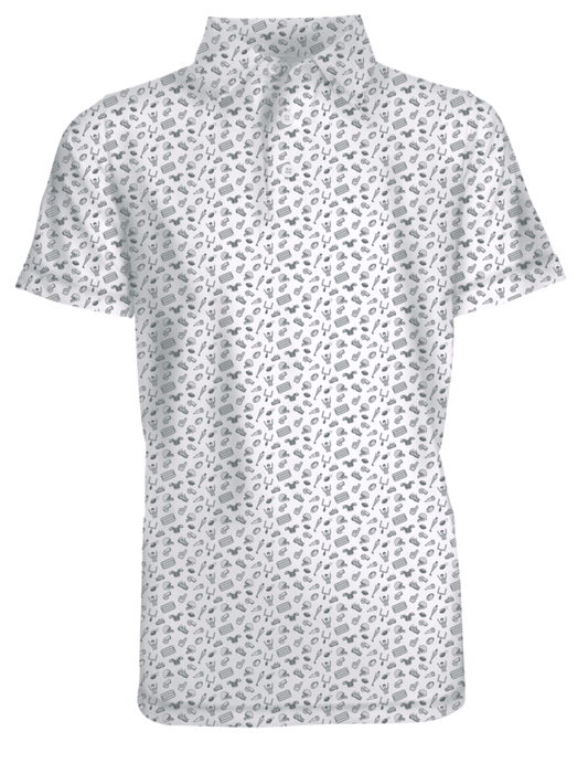 Tom All-Over Football Print Youth Boys' Polo