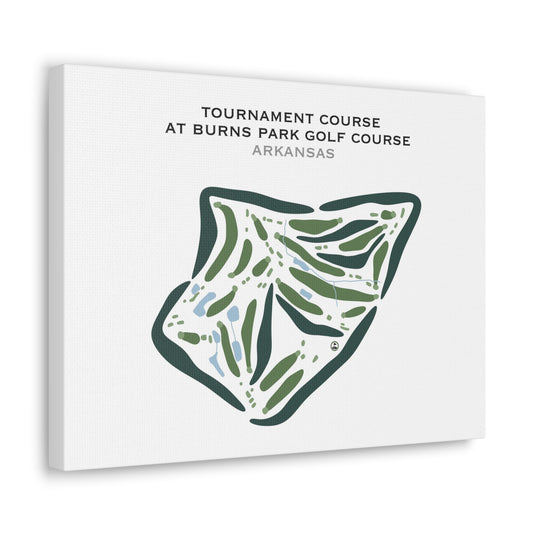 Tournament Course at Burns Park Golf Course, Arkansas - Printed Golf Courses