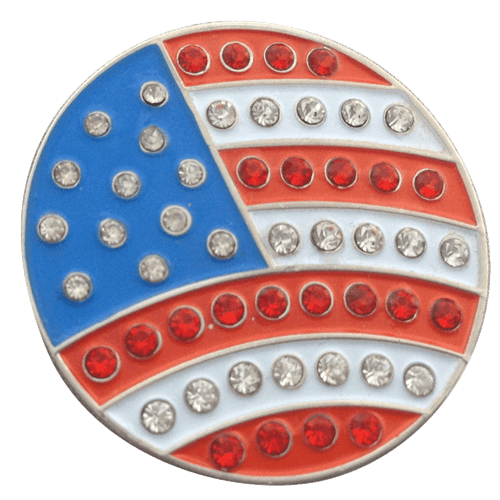 USA Flag Crystal Ball Marker & Hat Clip by ReadyGOLF