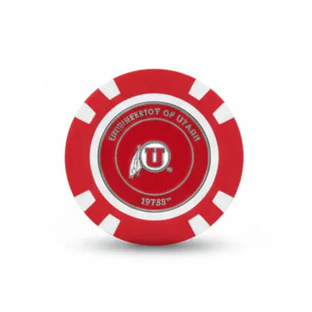 Officially Licensed Utah Utes Poker Chip Ball Marker - GOLF LEAGUE