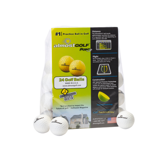 almostGOLF 24 Pack Practice Golf Balls – Practice Your Golf Game Safely Anywhere, Anytime