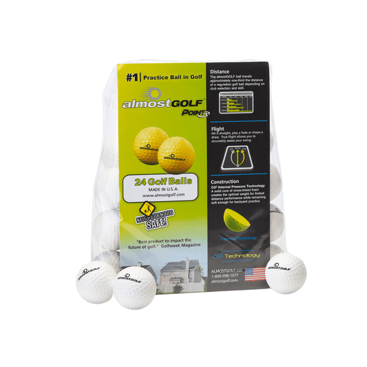 almostGOLF 24 Pack Practice Golf Balls – Practice Your Golf Game Safely Anywhere, Anytime