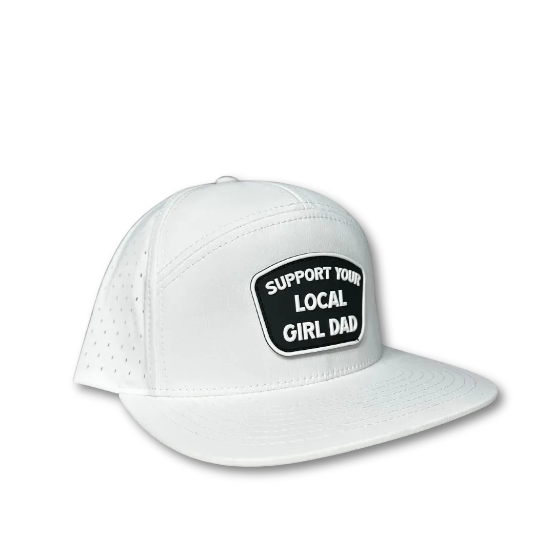 Premium Active Support Your Local Girl Dad PVC Patch Hat (White) - GOLF LEAGUE