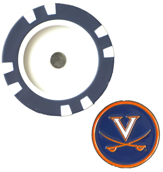 Officially Licensed Virginia Cavaliers Poker Chip Ball Marker - GOLF LEAGUE
